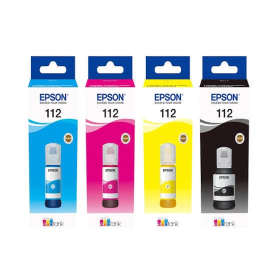 Pack Encre Epson 112 Originale Noir Cyan Magenta Jaune pour imprimantes EcoTank